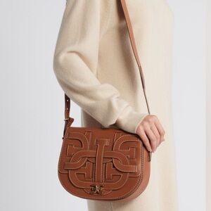 SAM Edelman Bay Leather Saddle Bag Cognac Tan